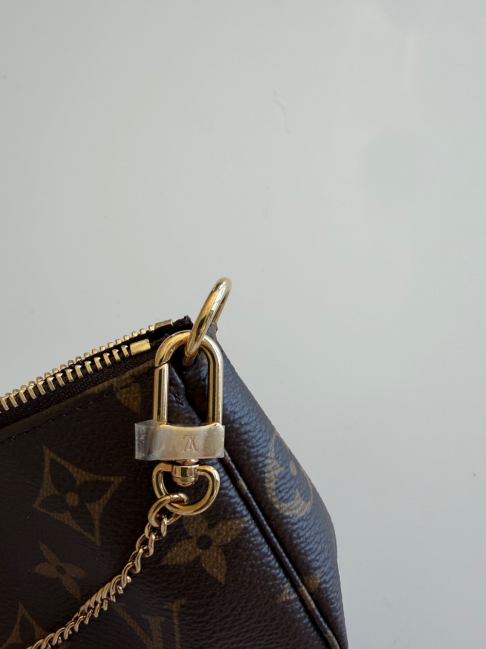 Louis Vuitton Monogram Mini Pochette with Gold Chain - Brown - Picture 4 of 5